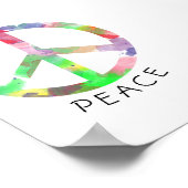 Poster kleurrijk waterverf vredesbord (Hoek)