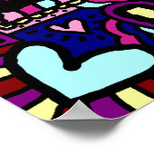 Poster, kleurrijke Abstracte harten Poster (Hoek)