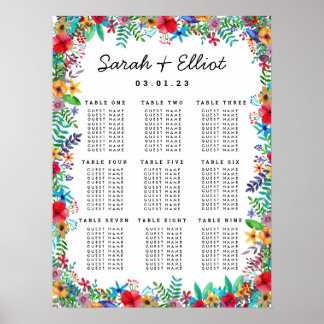 Poster kleurrijke bloemen