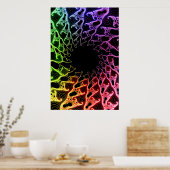 Poster: Kleurrijke Fractal Vortex Poster (Keuken)