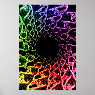 Poster: Kleurrijke Fractal Vortex Poster