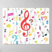 Poster kleurrijke Muzieknoten (Voorkant)