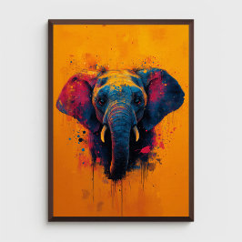 Poster Kleurrijke Olifant Abstract Dier Wildlife