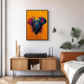 Poster Kleurrijke Olifant Abstract Dier Wildlife