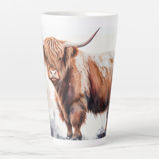 Poster Koe Waterverf Latte Mok (Voorkant)