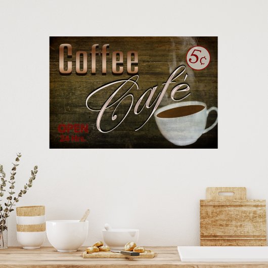 POSTER  KOFFIE CAFE (Keuken)