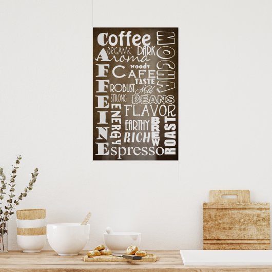 POSTER KOFFIE TYPOGRAPHY (Keuken)