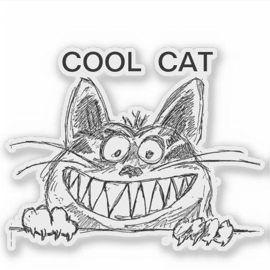 Poster kool kat sticker (Voorkant)