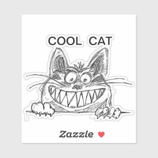 Poster kool kat sticker (Vel)