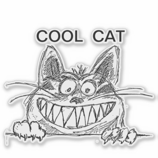 Poster kool kat sticker (Voorkant)