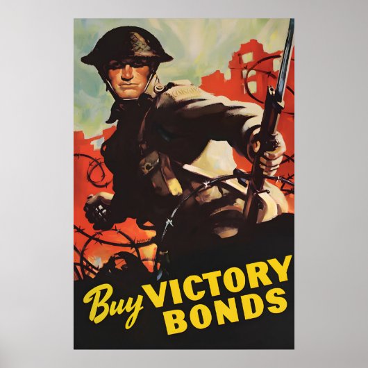 Poster Koop Overwinningsobligaties WWII Propaganda (Voorkant)