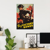 Poster Koop Overwinningsobligaties WWII Propaganda (Thuiskantoor)