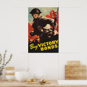 Poster Koop Overwinningsobligaties WWII Propaganda (Keuken)