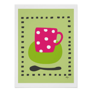 poster kopje met stippen