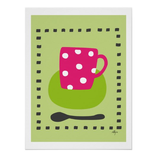 poster kopje met stippen (Voorkant)