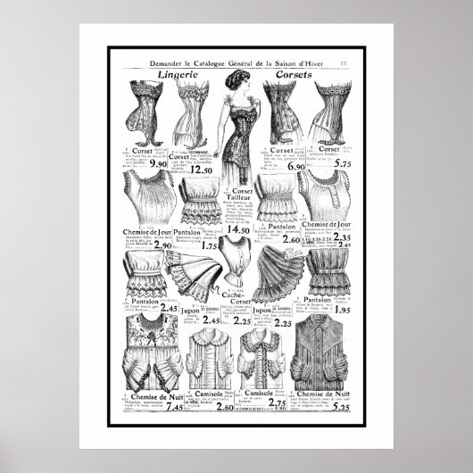 Poster korsetten 1909-1910 advertentie (Voorkant)