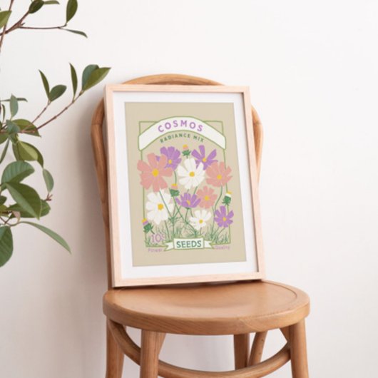 Poster kosmos Flowers Seed Packet