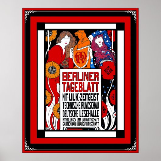 Poster  krant Berliner Tageblatt 1899 (Voorkant)