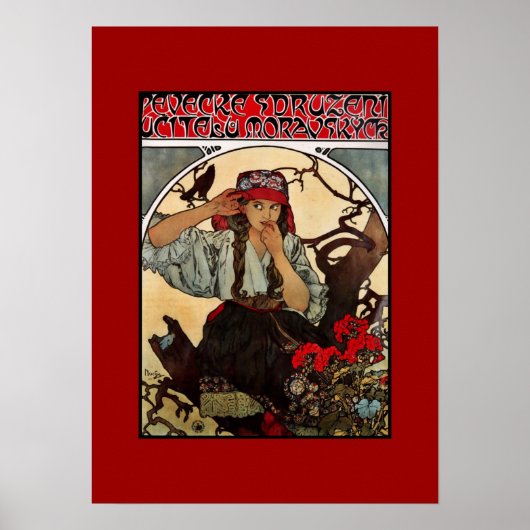 Poster  Kunst Alfons Mucha Moravische Leraren (Voorkant)