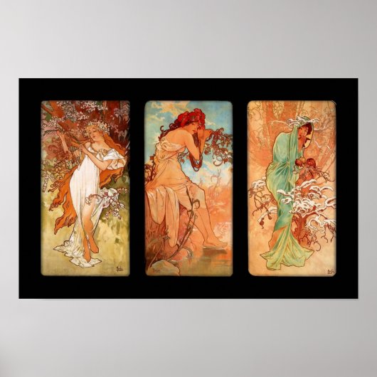 Poster  Kunst Alfons Mucha Panel Art Nieuwe (Voorkant)