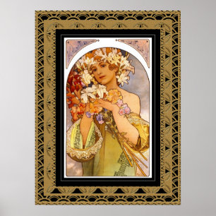 Poster  kunst Alphonse Mucha met Lijst