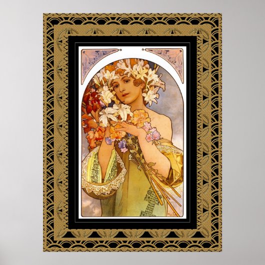 Poster  kunst Alphonse Mucha met Lijst (Voorkant)