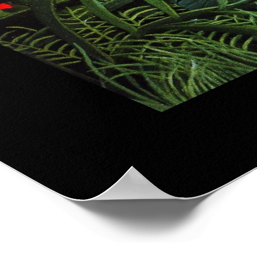 Poster  kunst Cheval attaque par un jaguar (Hoek)