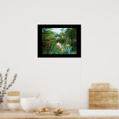 Poster  kunst Cheval attaque par un jaguar (Keuken)