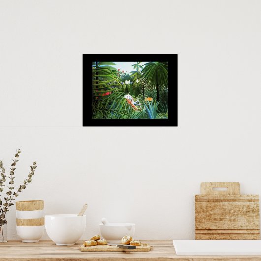 Poster  kunst Cheval attaque par un jaguar (Keuken)