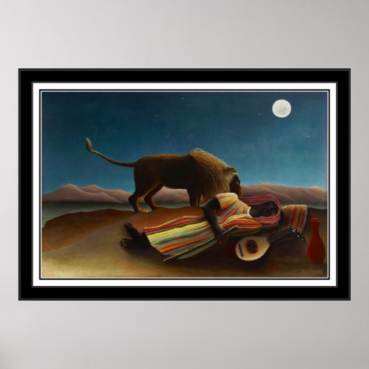 Poster  kunst De slapende zigeuner 1897 (Voorkant)