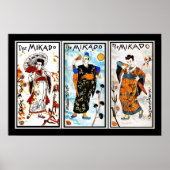 Poster  kunst Japans Mikado 3 panels (Voorkant)