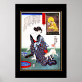Poster  kunst Japanse dameskat (Voorkant)