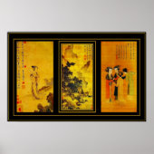 Poster  Kunst Japanse Tang Yin Panels (Voorkant)