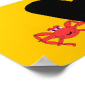 Poster Kunst Kinderen Panda Op Het Strand (Hoek)