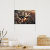 Poster Kunst Militair Gevechtsvliegtuig (Keuken)