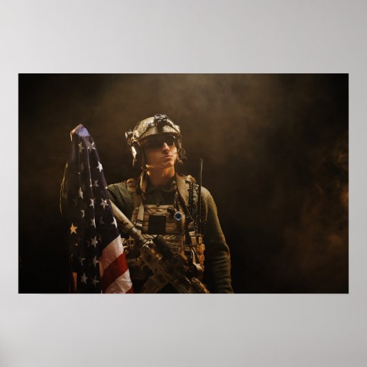 Poster Kunst Militair Soldaat (Voorkant)