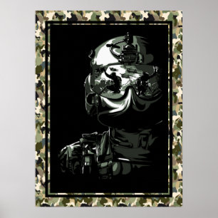 Poster Kunst Militair Soldaat
