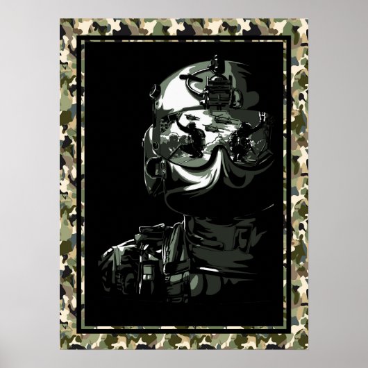 Poster Kunst Militair Soldaat (Voorkant)