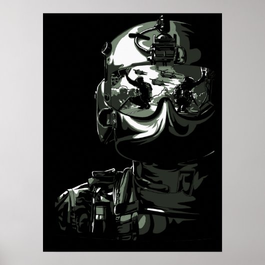 Poster Kunst Militair Soldaat (Voorkant)