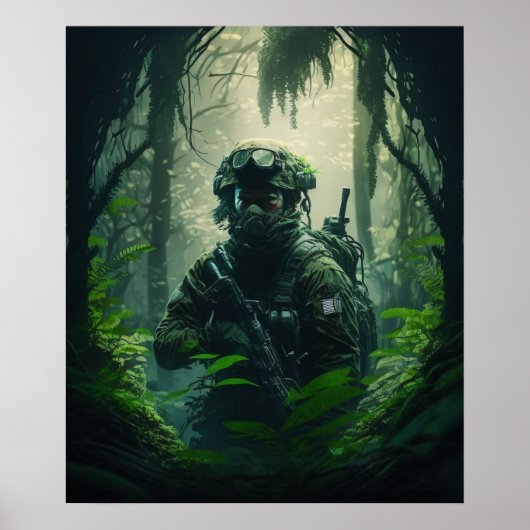 Poster Kunst Militair Soldaat (Voorkant)