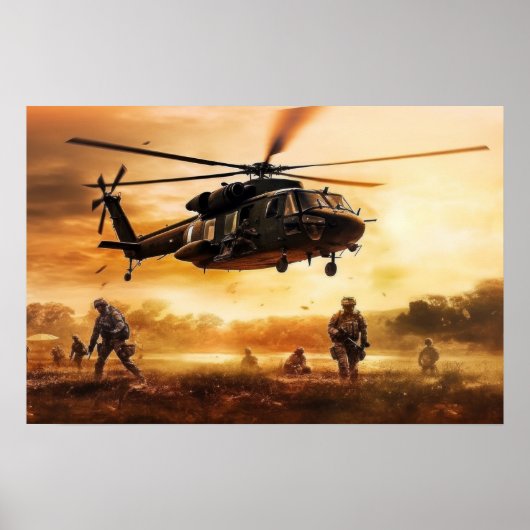 Poster Kunst Militaire Actie Scène (Voorkant)