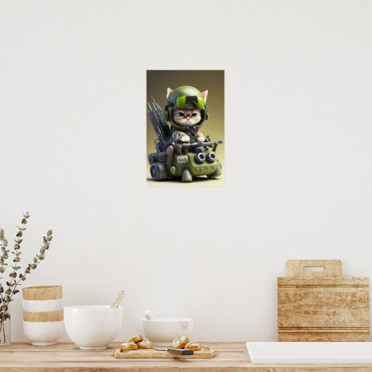 Poster Kunst Militaire Kat (Keuken)