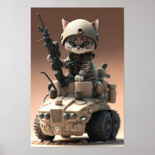 Poster Kunst Militaire Kat