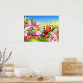 Poster kunst schattige lieveheersbeestje en snap d (Keuken)