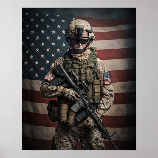 Poster Kunst Soldaat (Voorkant)