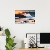 Poster kunst vulkanische oceaan scène (Thuiskantoor)