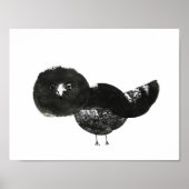Poster Kunstdruck, Druck Vogel schwarz weiß (Voorkant)
