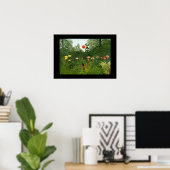 Poster  Kunstman gehechtheid door un jaguar (Thuiskantoor)