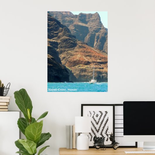 Poster - Kustlijn Hawaï (Thuiskantoor)