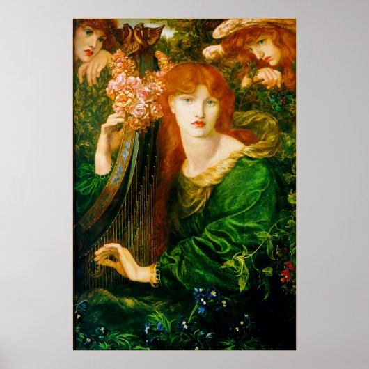 Poster La Ghirlandata, Dante Gabriel Rossetti (Voorkant)